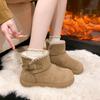 Real Fur Integrated Snow Boots Women's Fleece Thickened Warm Large Cotton Boots Thick-soled Waterproof and Non-slip Short Boots