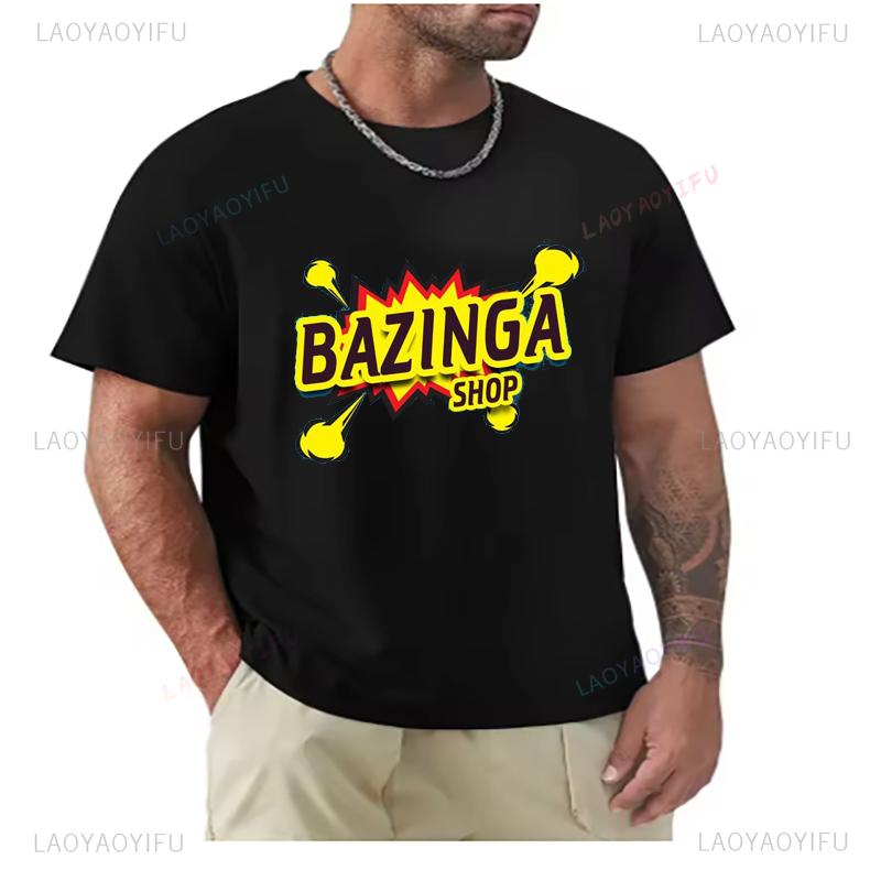 Big Bang Theory Bazinga Tshirt Mens Cotton Shortsleeved Sheldon Cooper Casual Everyday Streetwear