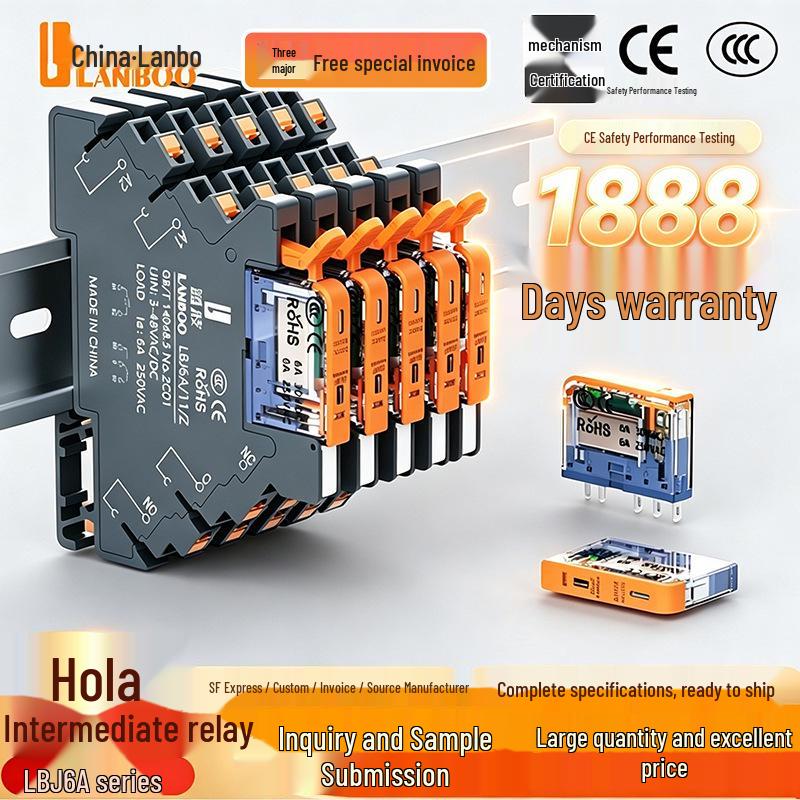 Lanbo J6A Ultra-Thin Compact Relay Module with Light, DC 12/24/36/48V
