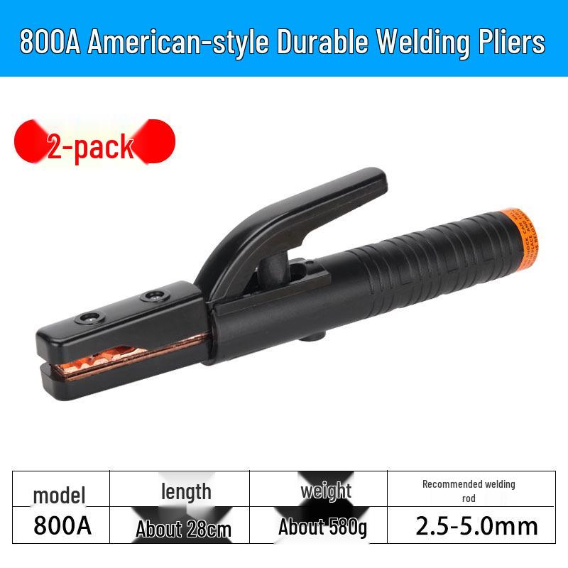 500A/800A Industrial-Grade European Style Non-Scalding Electric Welding Rod Holder Pliers, Anti-Drop Design