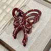 Ancola Wine Red Polka Dot Acrylic Claw Hair Clip