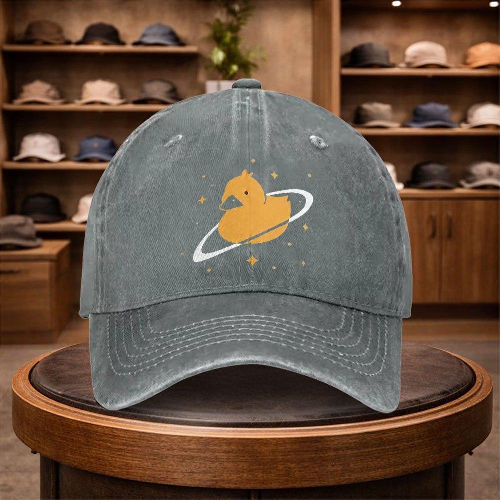 Mens Cosmic Little Duck Planet Baseball Cap Outdoor Fashion Adjustable Casual Hat Urban Style Lightweight Fashionable Duckb