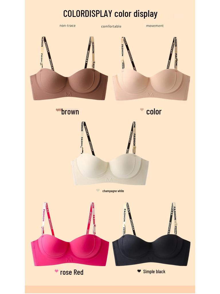 Strapless Non-Slip Seamless Half-Cup Bra for Women with Small Busts