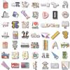 50Pcs/Set Funny Science & Math Art Series 02 Stickers DIY Fashion Waterproof Doodle Decals Stickers