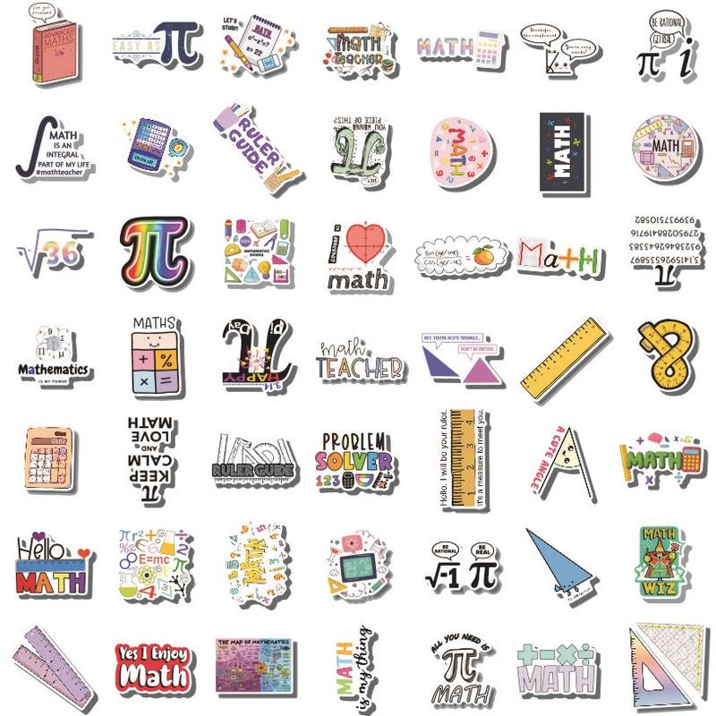 50Pcs/Set Funny Science & Math Art Series 02 Stickers DIY Fashion Waterproof Doodle Decals Stickers