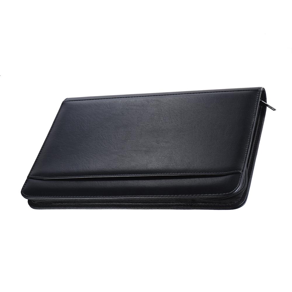 Multifunktionales professionelles Business-Portfolio Padfolio Mappe Dokumententasche Organizer A4 PU-Leder Reißverschluss