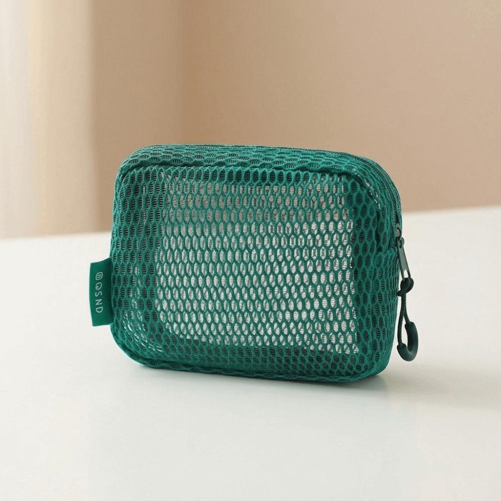 Square Transparent Storage Bag Breathable Mini Zipper Coin Purse Cosmetic Bag Office Organization