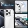 NORTHJO For iPhone 15 Pro Case PC+TPU Clear Phone Cover+Screen Protector+Camera Lens Film
