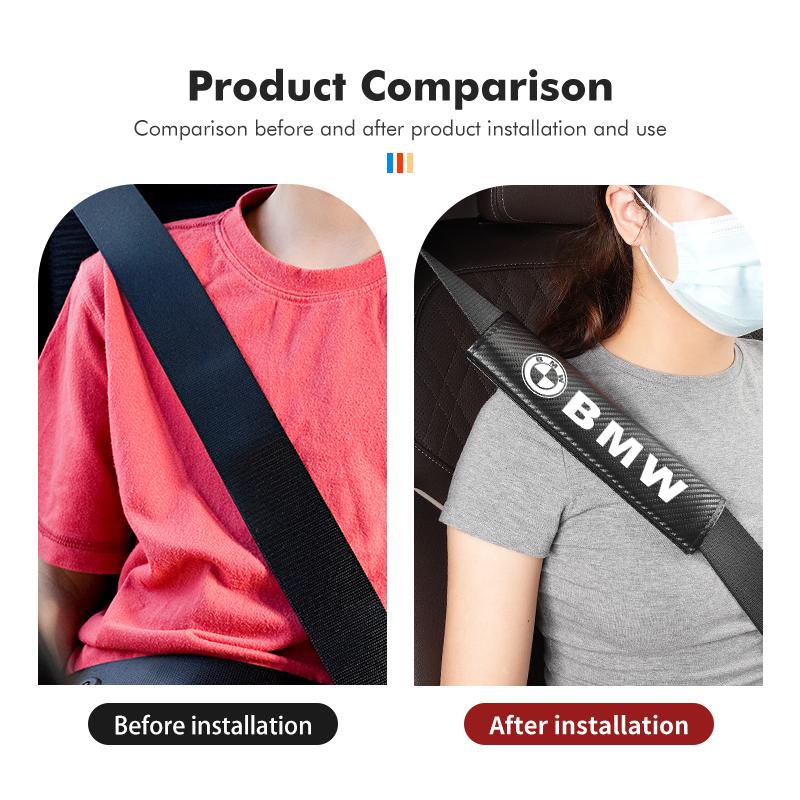 Car Seat Belt Carbon Safety Shoulder Cover Protection Padding For BMW Performance X1 M3 M6 F01 F02 E34 E36 E60 F10 F20 X6 kycp51