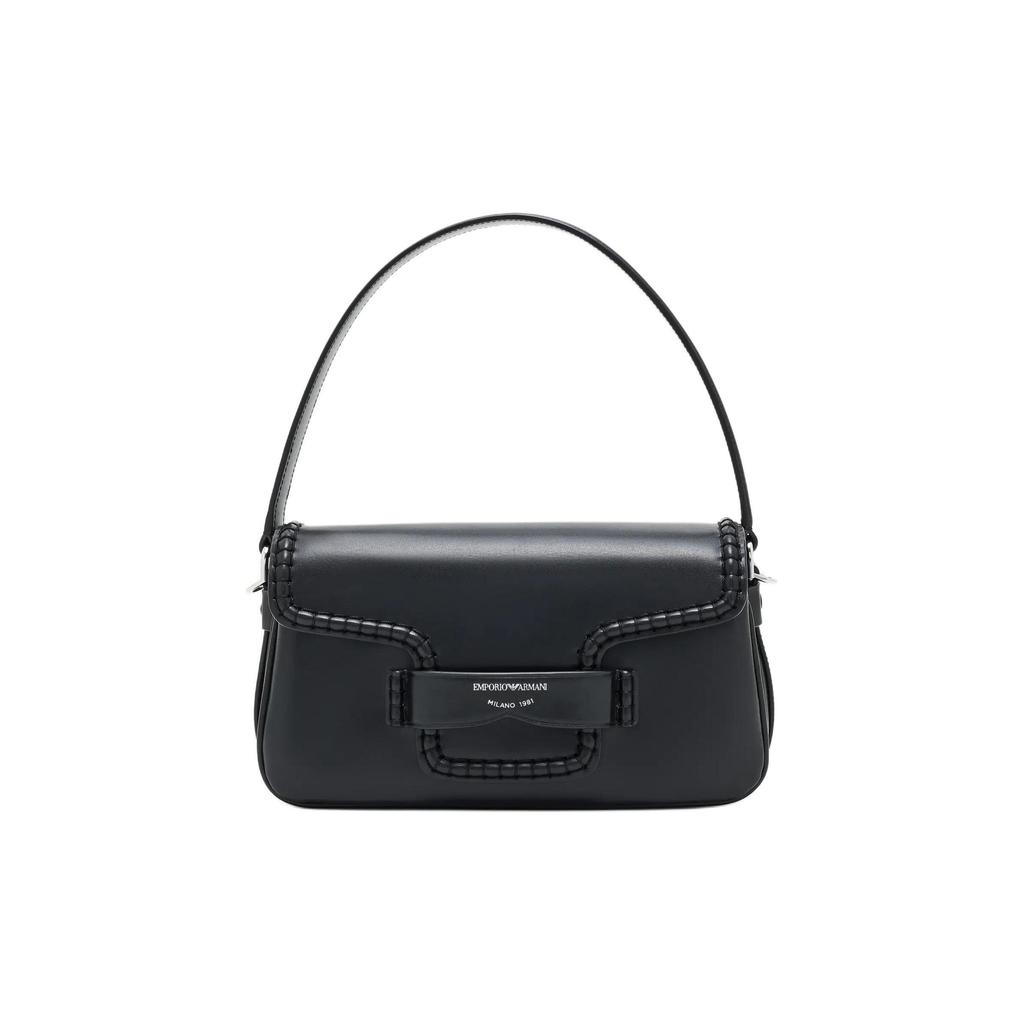 Emporio Armani Classic Logo Leather Shoulder Bag Women Shoulder Bag Black EW002806AF176551UC001