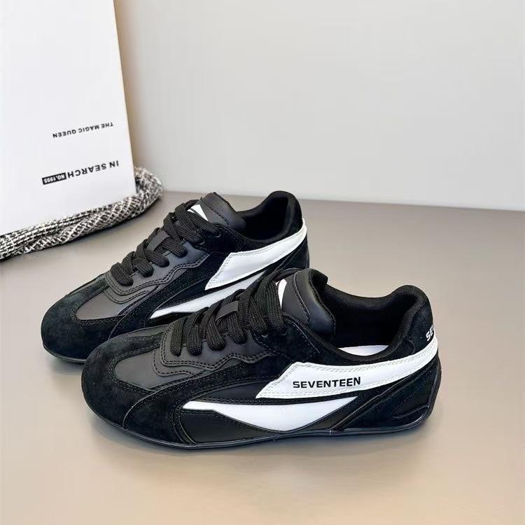 

Fashion Black women s sports casual shoes all-match student flat shoes 40 чёрный