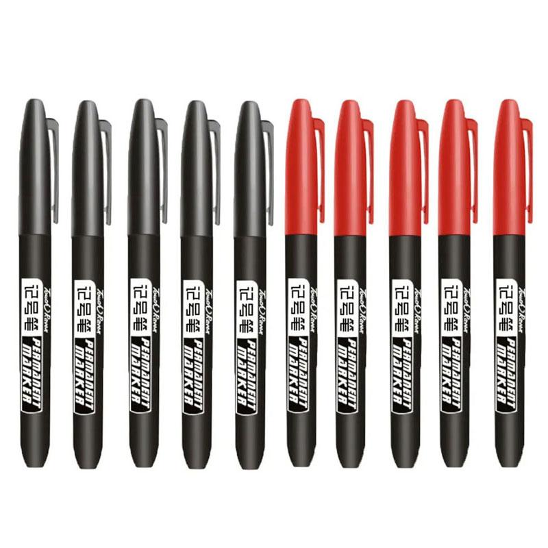 6/10 PCS Permanent Marker Pen Manga Drawing Markers Black Blue Red Waterproof Ink Sketch Pens Stationery Art School Supplies