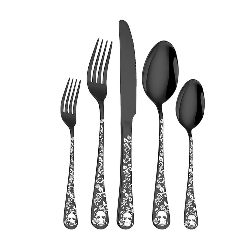 Halloween Theme Western Cutlery Set – Carved Knife Fork Spoon Combo For Party, Home Or Restaurant Table Decoration