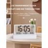 Digital Alarm Clock Foldable Design Quiets Operations Temperature Date Display LCD Transparent Screen For Home Office