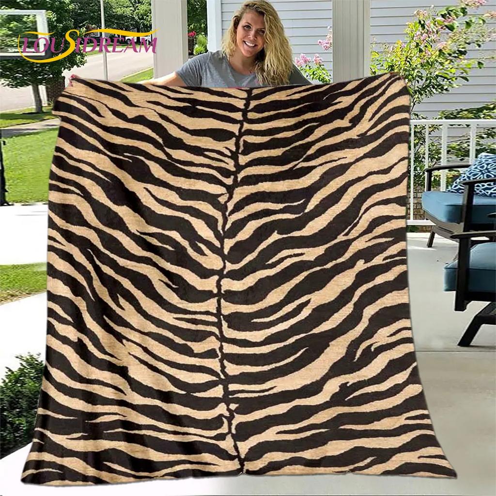 Tiger Print Pattern Beast Blanket,Flannel Blanket Throw Blanket,Child Warm Blanket for Home Living Room Bedroom Beds Sofa Picnic