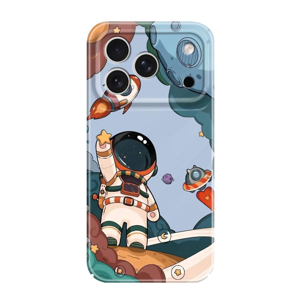 Flying Astronaut Phone Case For iPhone 17 Air 16 16E 15 14 Plus Pro Max Film Hard Cover
