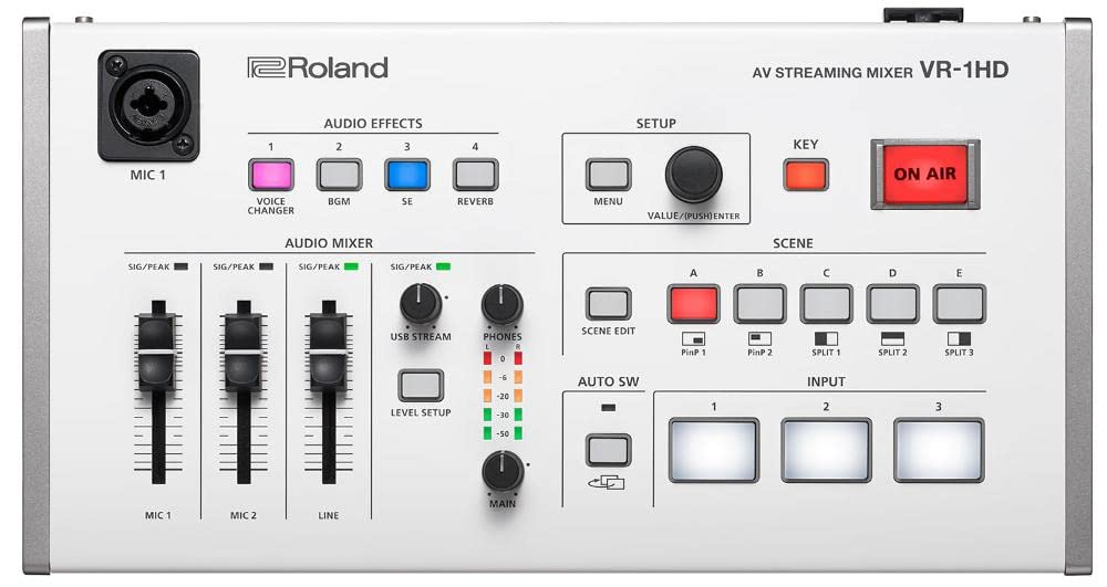 Roland AV Streaming Video Switcher for Live Game and YouTube Live VR-1HD Mixer Streaming, Commentary, Seminars,