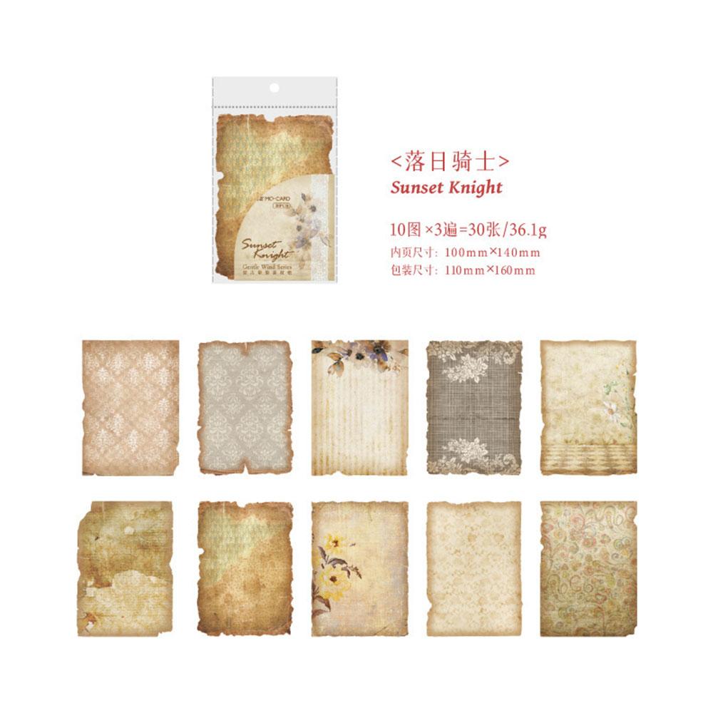 30Pcs/Bag Various Styles Vintage Material Paper Decorative Diary Album DIY Scrapbooking Handmade Background Papers Craft Supply