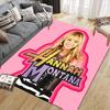 Hannah Montana Flannel Printed Carpet, Home Sofa Decoration for Living Room & Bedroom, Non‑Slip Play Flannel Floor Mat for Game Room