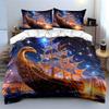 Golden Ship Fantasy Decor Multiple sizes kid's and adults' bedroom Exquisite 3PC bedding set gift