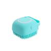 Dog Bathing Brush Pet Massage Brush Shampoo Dispenser Soft Silicone Brush Rubber Bristle for Dogs and Cats Shower Grooming Tool