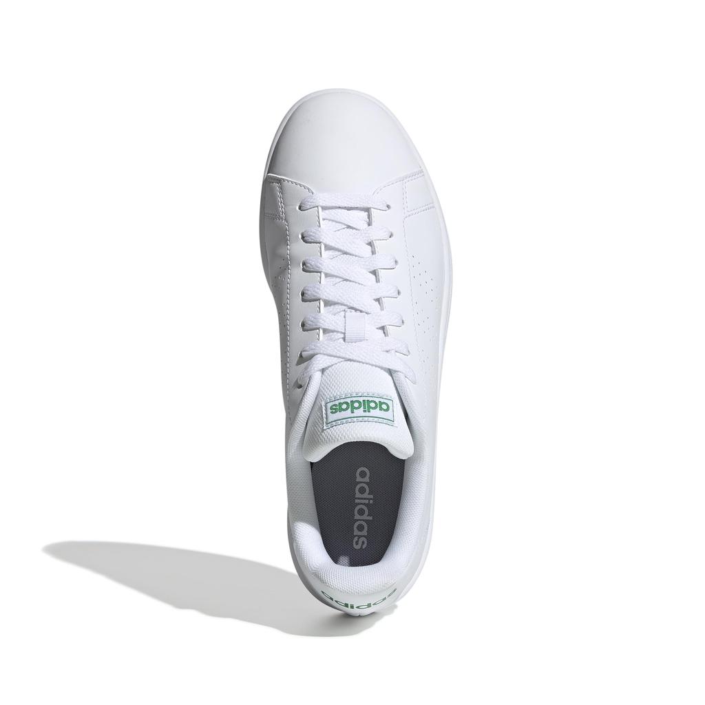 adidas Advantage Base Shoes in size cm (EOT69) White/White/Green (EE7690), 28.5