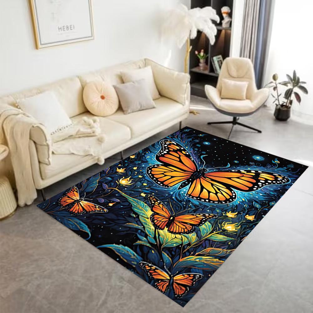 1pc Butterfly Design Home Carpet Non-slip Office Decor Gift Living Room Bedroom
