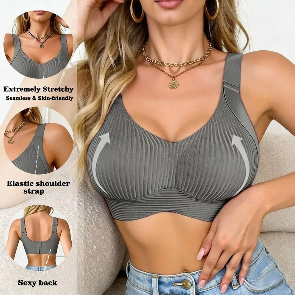 Women's Plus Size Full Coverage Bra - Minimizes Large Busts, Provides Strong Support, Ribbed Surface, Full-coverage Removable Pads, Lingerie