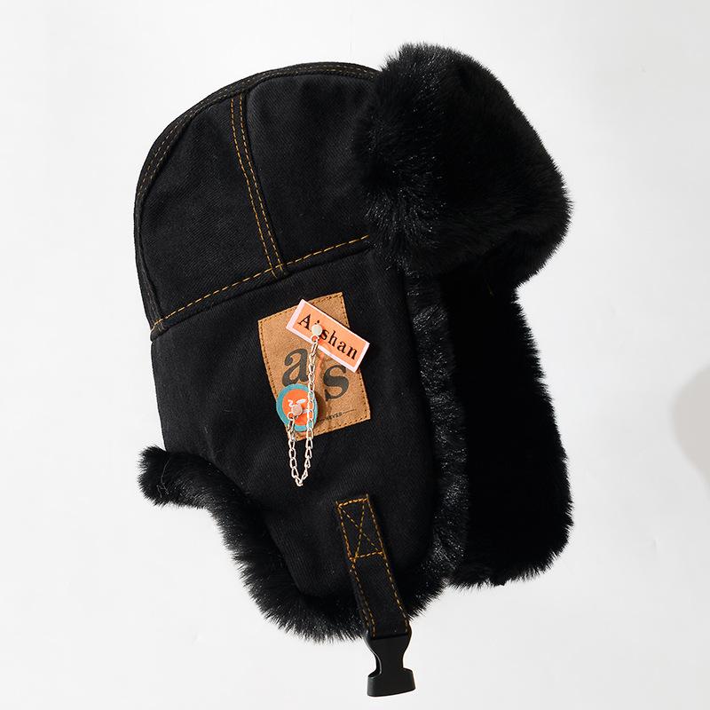 Thunderbolt Hat Men and Women Winter Padded Thickened Ear Protection Cap Cycling Outdoor Ski Ins Warm Cold Cotton Cap