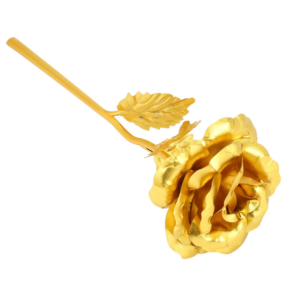 24k Yellow Gold Foil Collectible Rose Flower Unique Gift for Girlfriend Mom Wife Artificial