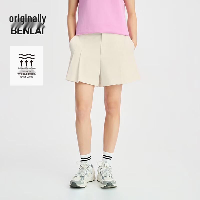 Benlai Women's Anti-Wrinkle Elastic Waist Casual Shorts
