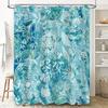 Luxury Blue White Floral Shower Curtain for Bathroom Decorations Waterproof Fabric Print Shower Curtains Set with Hooks (180x240