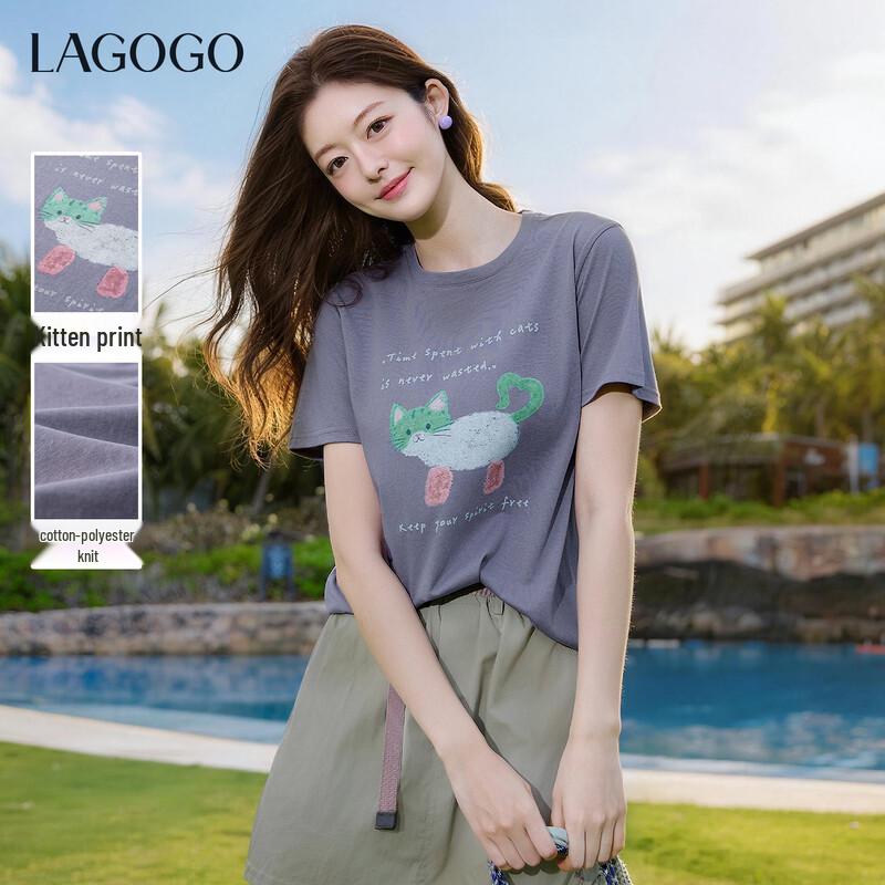LAGOGO Hand-Painted Print Women s T-Shirt S