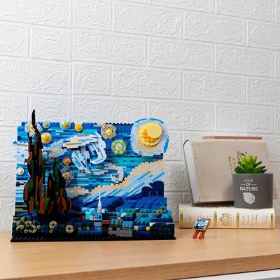 Vincent Van Gogh The Starry Night  Art Painting Building Blocks Bricks Ideas Home Decorae Education Toys For Kids Gifts