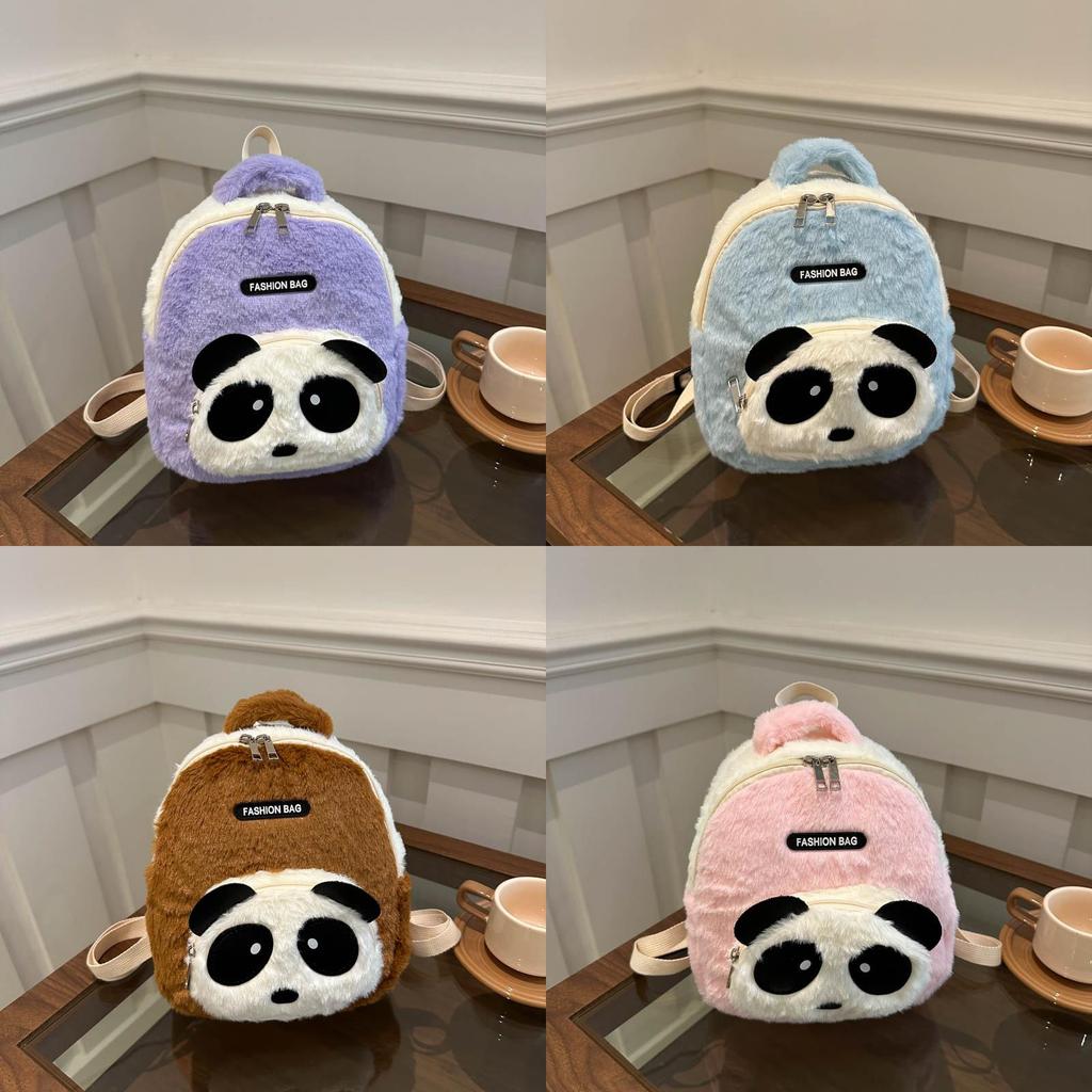 Plush Panda Backpack For Kids With Breathable Design And Storage For Kindergarten Use