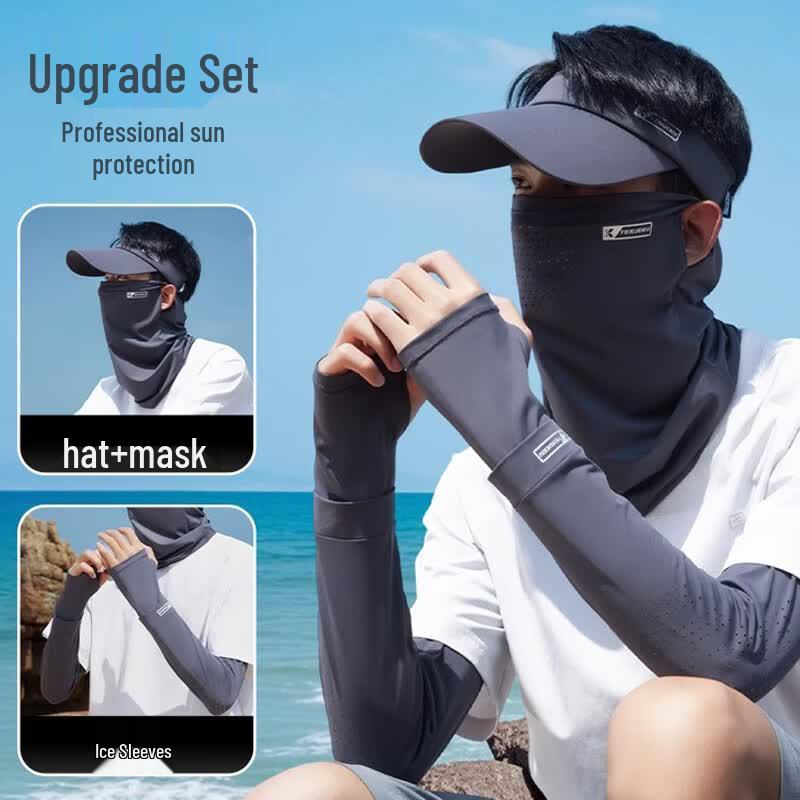 Men's Outdoor UV Protection Hat & Mask Set