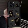 Lovely Black Cat love Heart Silicone Soft Phone Case For iPhone 16 15 14 13 12 11 Pro Max XS X XR 7 8 SE Shockproof