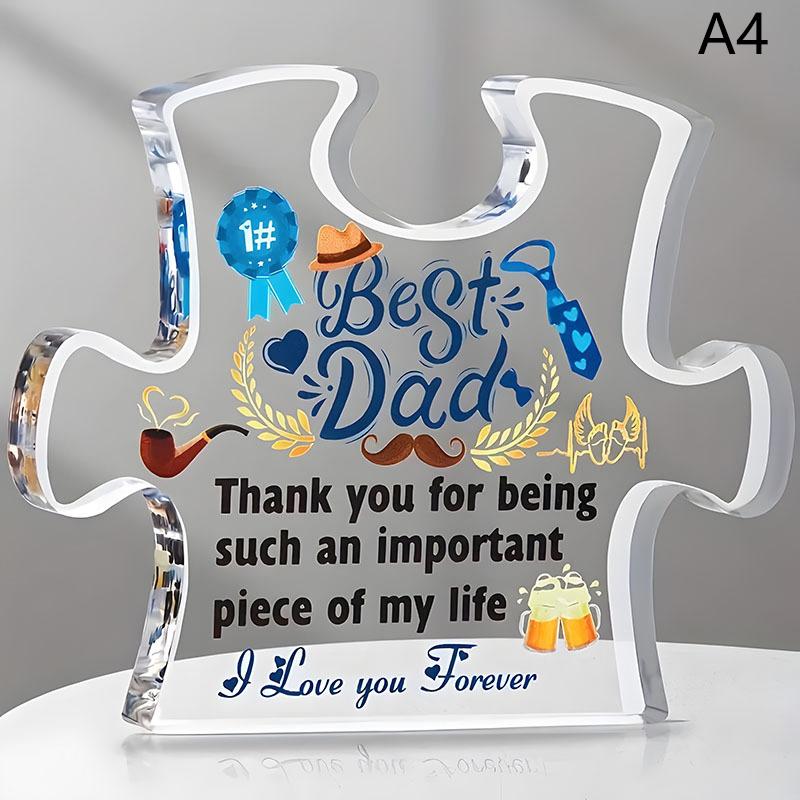 

Прозрачные акриловые украшения, подарки для пап, головоломка в форме сердца, акриловая табличка для папы, день рождения, день отца, благодарственная цитата, благословение