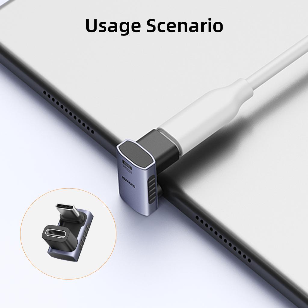 SUNKANDI USB4.0 40Gbps OTG Adapter 240W Fast Charging Converter 90-Degree USB Type-C Data Cable for MacBook Laptop Phone 8K60Hz