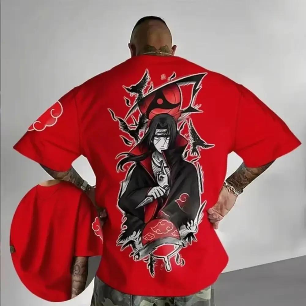 Men's and women's casual T-shirts with summer manga patterns and loose streetwear