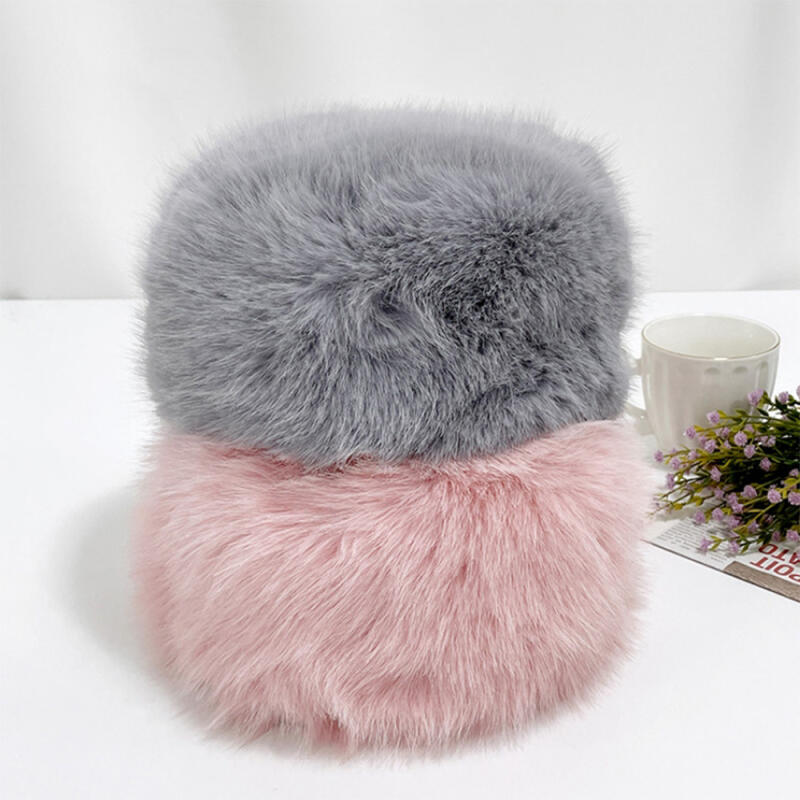 Diji Mustang Feather Hat Winter Hat Women s Fluffy brown