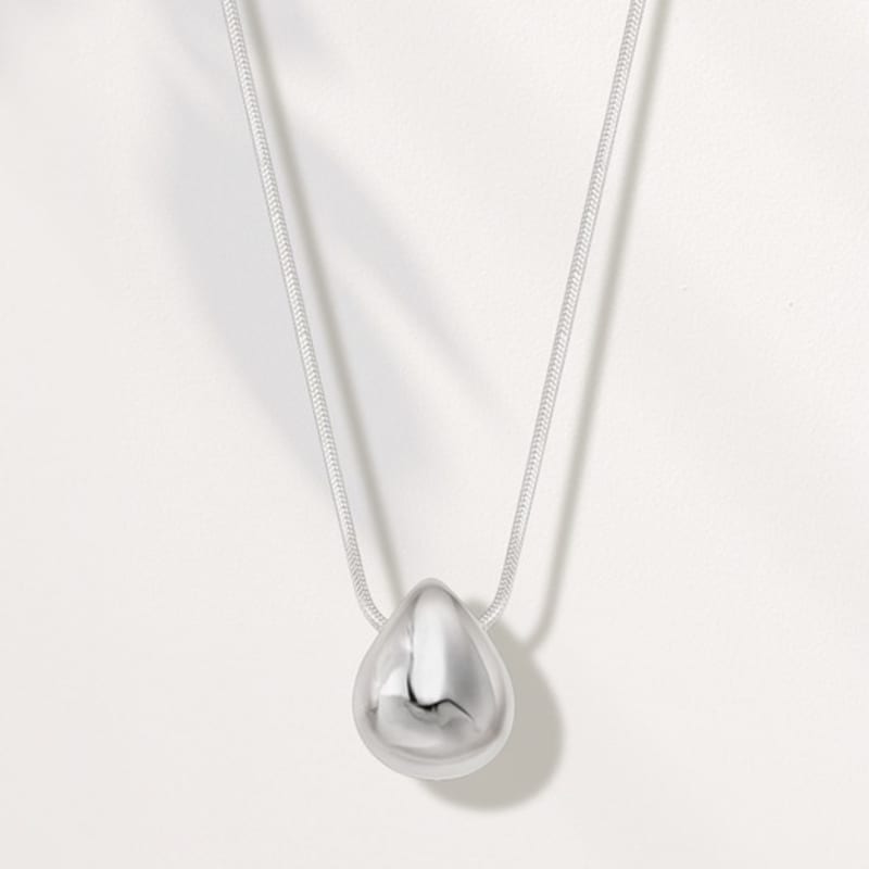 

ozel Silver925 Glossy Teardrop Snake Chain Necklace ES179N Silver 925 (unplated)