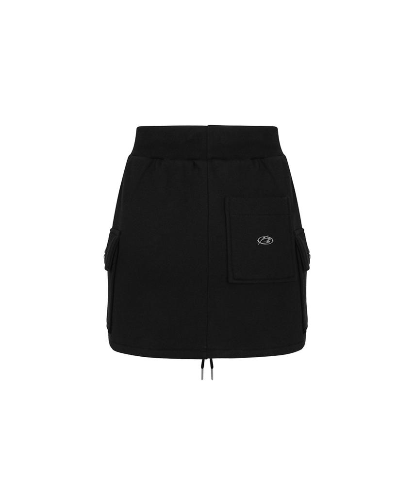 More Than Black Logo Cargo Sweat Skirt