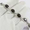 Smoky Topaz Bracelet: Handmade 925 Sterling Silver Oval Gemstone