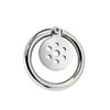 FRRK BDSM Stainless Steel Flat Male Chastity Lock With Round Cock Ring Urethral Catheter Penis Plug Bondage Strap Adult Sex Toys