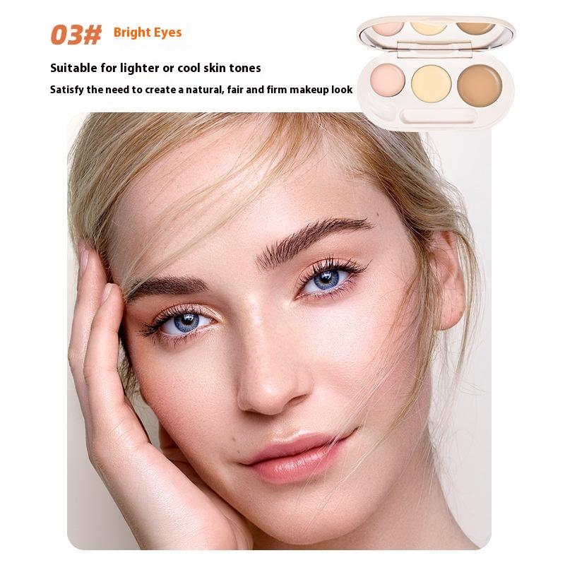 

Tricolor Concealer Black Eye Cover Acne Acne Freckles Face Водонепроницаемая маска 03#