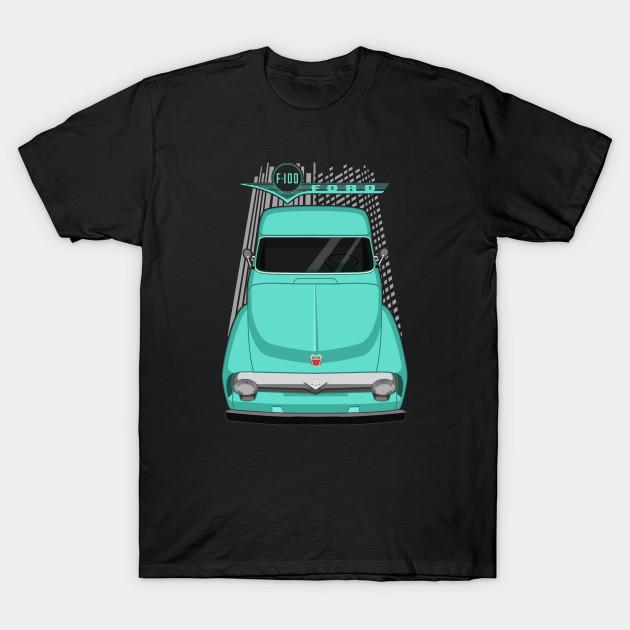 

Men Black Print T-shirt Ford F100 2Nd Gen - Sea Sprite Green No-Cut Transfer Paper Print Cotton Tshirt XL