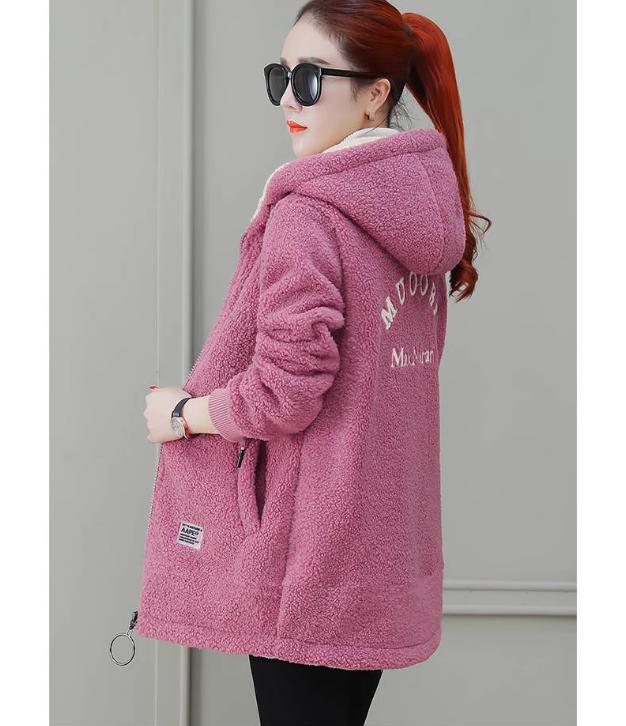 Winter Versatile Thick Warm Jacket Lamb Plush Jacket For Women
