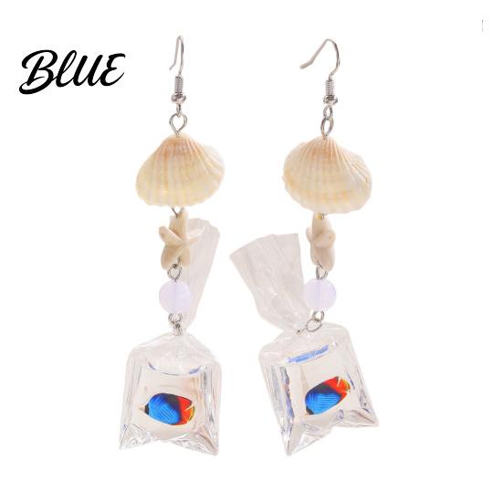 Lightweight Earrings 1 Pair Tropical Fish Bag Dangle Ocean Beach