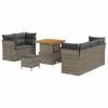 Garden Sofa Set with Cushions 8 Pcs Grey Poly Rattan